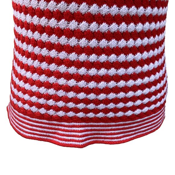 Gap Crochet Tank Knit Sweater Top White & Apple Red Women's Medium - Picture 5 of 10